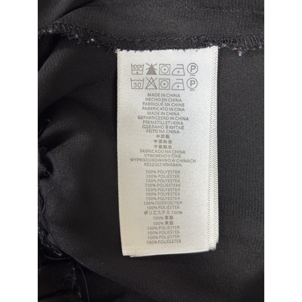 Michael Kors Satin Blouse Womens 12 Black Tie Neck Long Sleeve Career Work Chic - Picture 7 of 7